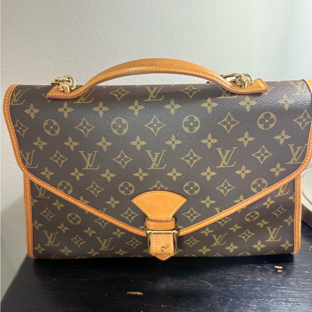 Louis Vuitton Monogram Tan and Brown Briefcase